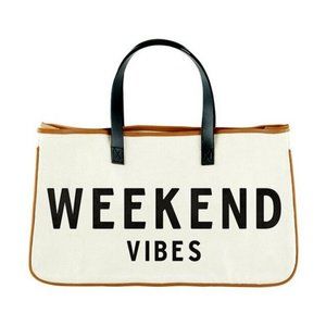 NWT Canvas Tote - Weekend Vibes